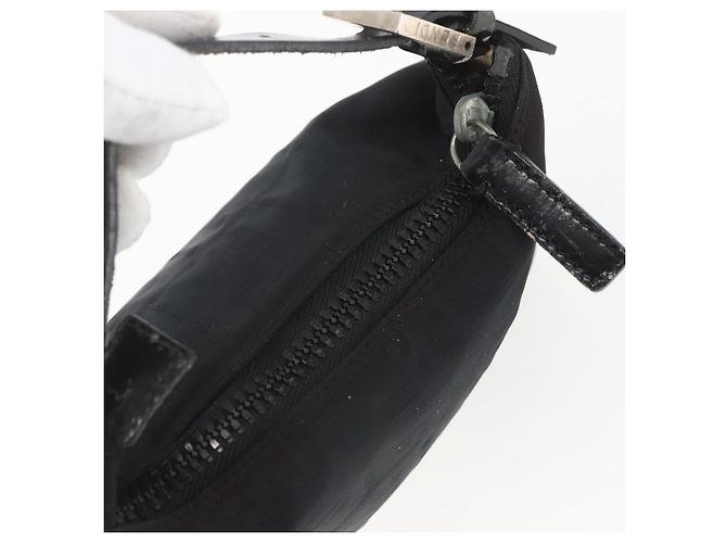 FENDI Zucca Canvas Handtasche Schwarz Silber Auth 166172 - Ansicht 6