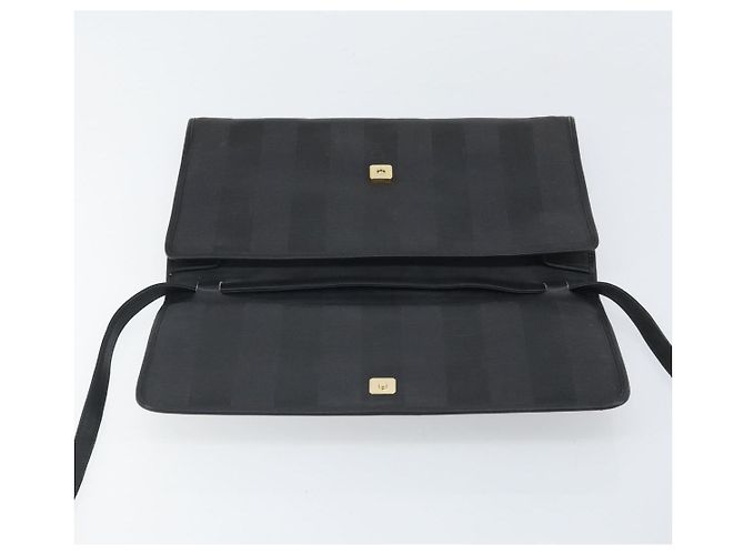 Pequin Bolsa de Ombro em Lona Pecan FENDI Preta Auth ep13179 Preto - vista 10