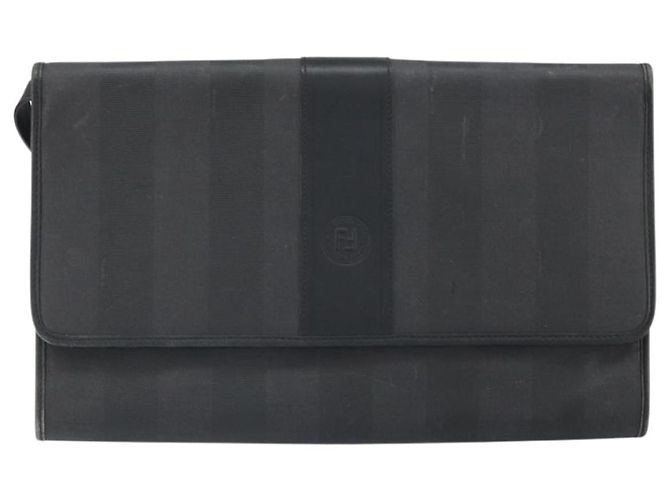 Pequin Bolsa de Ombro em Lona Pecan FENDI Preta Auth ep13179 Preto - vista 13