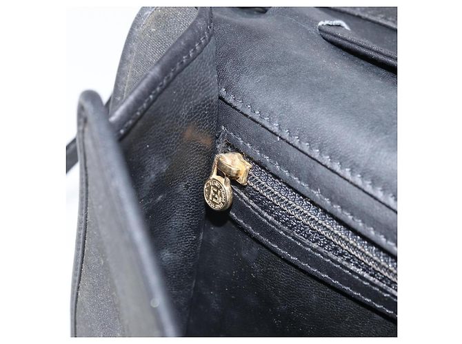 Pequin Bolsa de Ombro em Lona Pecan FENDI Preta Auth ep13179 Preto - vista 21