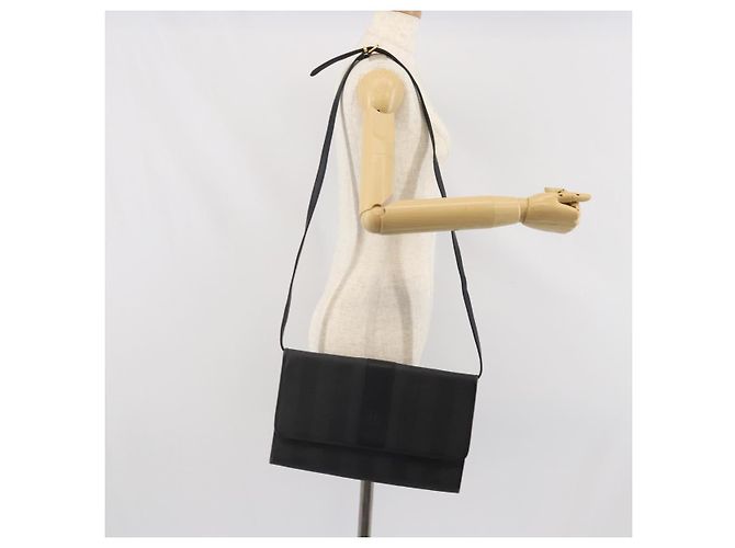 Pequin Bolsa de Ombro em Lona Pecan FENDI Preta Auth ep13179 Preto - vista 23