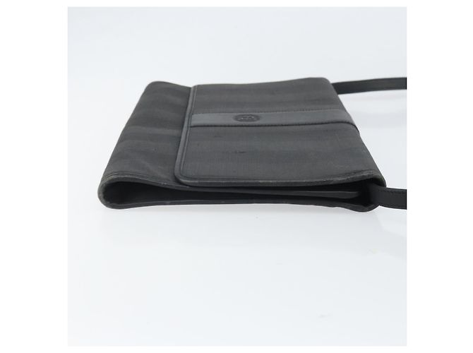 Pequin Bolsa de Ombro em Lona Pecan FENDI Preta Auth ep13179 Preto - vista 3