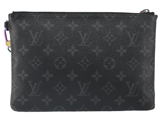 CUSTODIA PER IPHONE LOUIS VUITTON Monogram Eclipse Fragment M64449 LV Auth 159835 Monogramma - vista 2