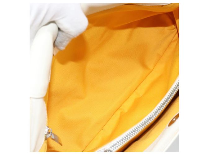 Borsa a mano in pelle bianca e argento Salvatore Ferragamo Auth BA9927 Bianco - vista 11