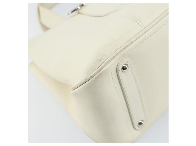 Borsa a mano in pelle bianca e argento Salvatore Ferragamo Auth BA9927 Bianco - vista 14