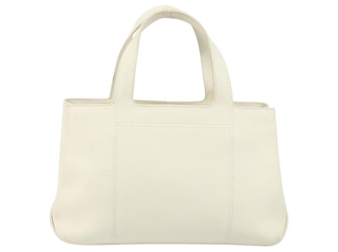 Borsa a mano in pelle bianca e argento Salvatore Ferragamo Auth BA9927 Bianco - vista 2