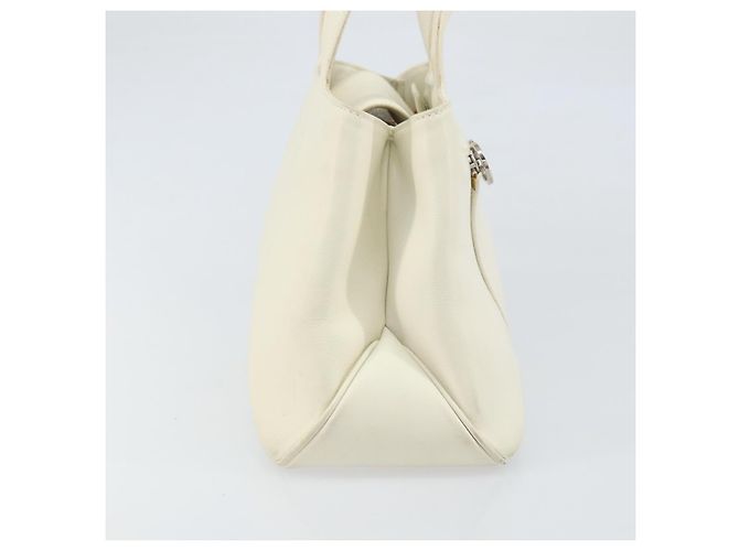 Borsa a mano in pelle bianca e argento Salvatore Ferragamo Auth BA9927 Bianco - vista 3