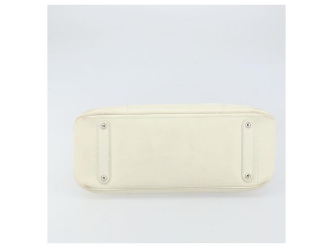 Borsa a mano in pelle bianca e argento Salvatore Ferragamo Auth BA9927 Bianco - vista 5