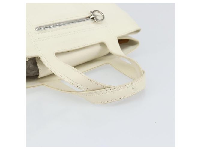 Borsa a mano in pelle bianca e argento Salvatore Ferragamo Auth BA9927 Bianco - vista 7