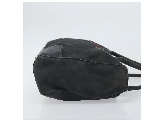 Borsa tote Gucci GG Canvas Web Sherry Line Nera Argento Rossa 293592 Auth 170377 Nero Rosso - vista 3
