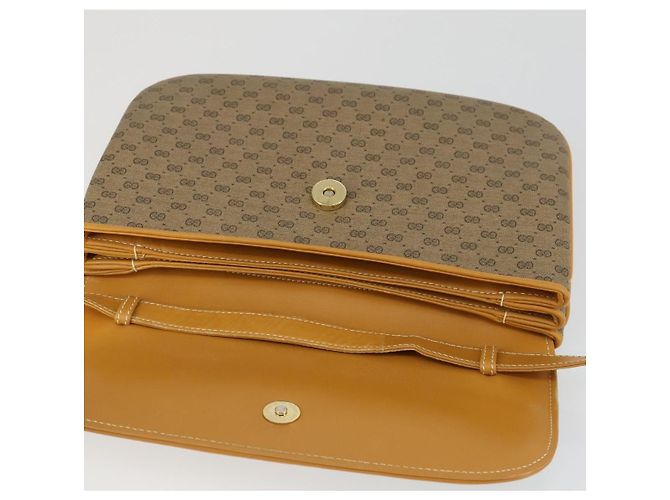 Gucci Borsa a Spalla Micro GG Supreme PVC Beige Oro 004 106 0024 Auth BA10006 D'oro - vista 10