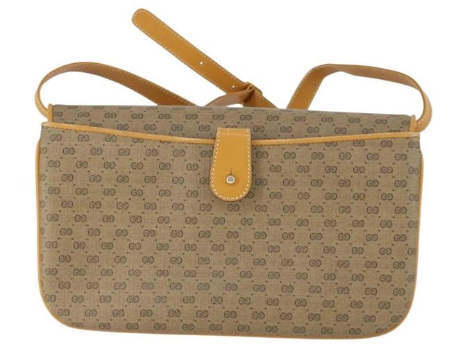 Gucci Borsa a Spalla Micro GG Supreme PVC Beige Oro 004 106 0024 Auth BA10006 D'oro - vista 2
