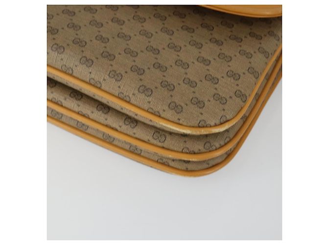 Gucci Borsa a Spalla Micro GG Supreme PVC Beige Oro 004 106 0024 Auth BA10006 D'oro - vista 9