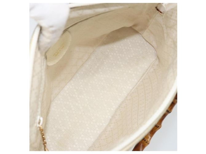Borsa a mano GUCCI Bamboo Suede 2 vie Beige Oro 000 2865 0290 Auth ep13200 D'oro - vista 11