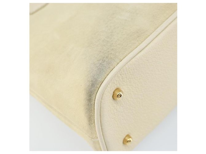 Borsa a mano GUCCI Bamboo Suede 2 vie Beige Oro 000 2865 0290 Auth ep13200 D'oro - vista 16