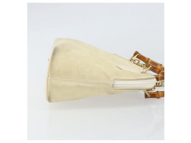 Borsa a mano GUCCI Bamboo Suede 2 vie Beige Oro 000 2865 0290 Auth ep13200 D'oro - vista 3
