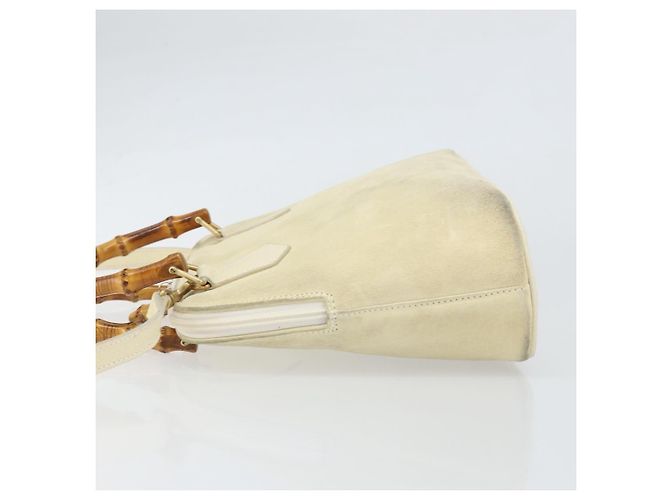 Borsa a mano GUCCI Bamboo Suede 2 vie Beige Oro 000 2865 0290 Auth ep13200 D'oro - vista 4