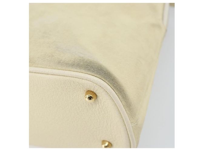 Borsa a mano GUCCI Bamboo Suede 2 vie Beige Oro 000 2865 0290 Auth ep13200 D'oro - vista 9