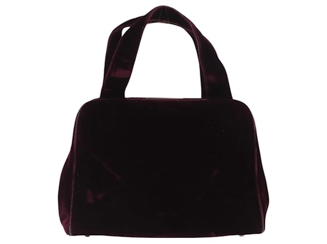 PRADA Borsa a Mano Velluto Viola Argento Auth bs33182 Porpora - vista 13
