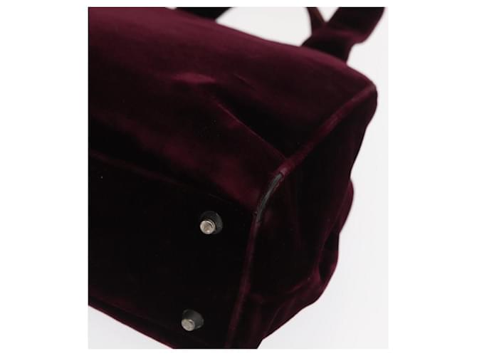 PRADA Borsa a Mano Velluto Viola Argento Auth bs33182 Porpora - vista 14
