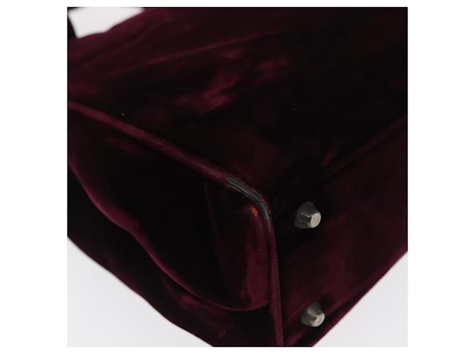 PRADA Borsa a Mano Velluto Viola Argento Auth bs33182 Porpora - vista 15
