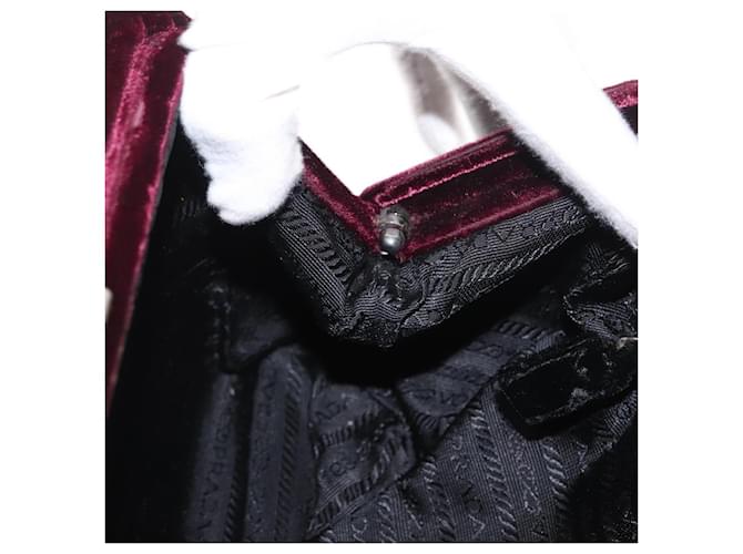 PRADA Borsa a Mano Velluto Viola Argento Auth bs33182 Porpora - vista 19