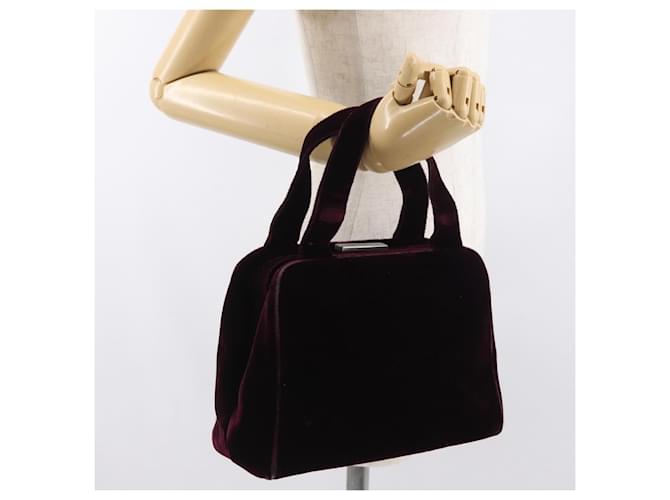 PRADA Borsa a Mano Velluto Viola Argento Auth bs33182 Porpora - vista 22