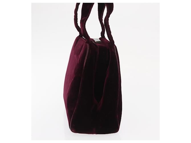 PRADA Borsa a Mano Velluto Viola Argento Auth bs33182 Porpora - vista 3