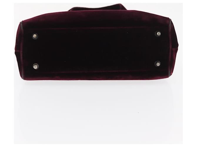 PRADA Borsa a Mano Velluto Viola Argento Auth bs33182 Porpora - vista 5