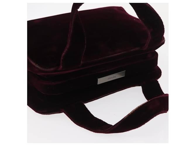 PRADA Borsa a Mano Velluto Viola Argento Auth bs33182 Porpora - vista 6