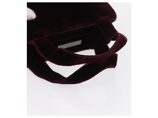 PRADA Borsa a Mano Velluto Viola Argento Auth bs33182 Porpora - vista 7