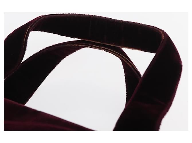 PRADA Borsa a Mano Velluto Viola Argento Auth bs33182 Porpora - vista 8