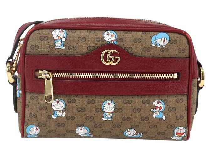 GUCCI GUCCI �~ Borsa Micro GG Supreme Doraemon PVC Beige Oro 647784 Auth 149862SM D'oro - vista 13