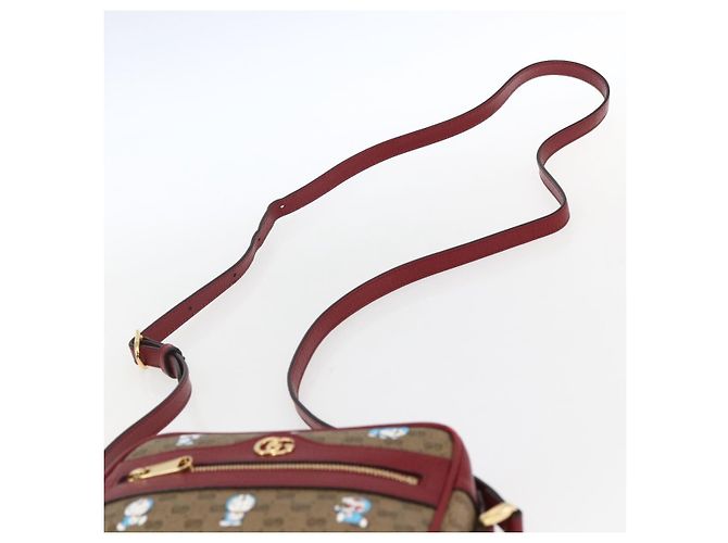 GUCCI GUCCI �~ Borsa Micro GG Supreme Doraemon PVC Beige Oro 647784 Auth 149862SM D'oro - vista 14