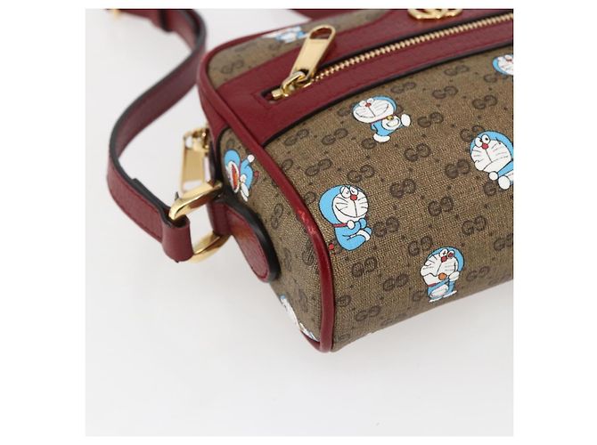 GUCCI GUCCI �~ Borsa Micro GG Supreme Doraemon PVC Beige Oro 647784 Auth 149862SM D'oro - vista 15