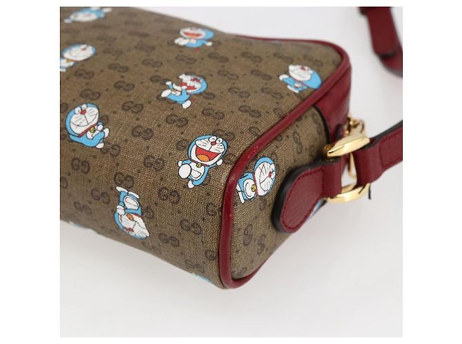 GUCCI GUCCI �~ Borsa Micro GG Supreme Doraemon PVC Beige Oro 647784 Auth 149862SM D'oro - vista 16