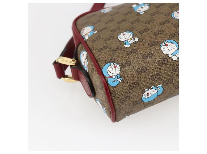 GUCCI GUCCI �~ Borsa Micro GG Supreme Doraemon PVC Beige Oro 647784 Auth 149862SM D'oro - vista 17