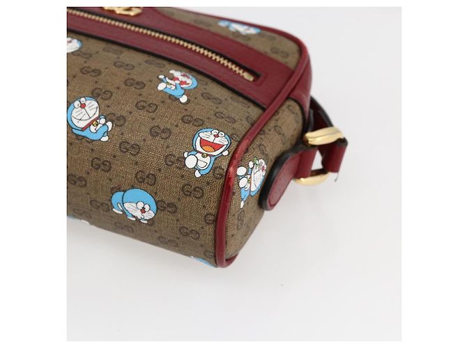 GUCCI GUCCI �~ Borsa Micro GG Supreme Doraemon PVC Beige Oro 647784 Auth 149862SM D'oro - vista 8