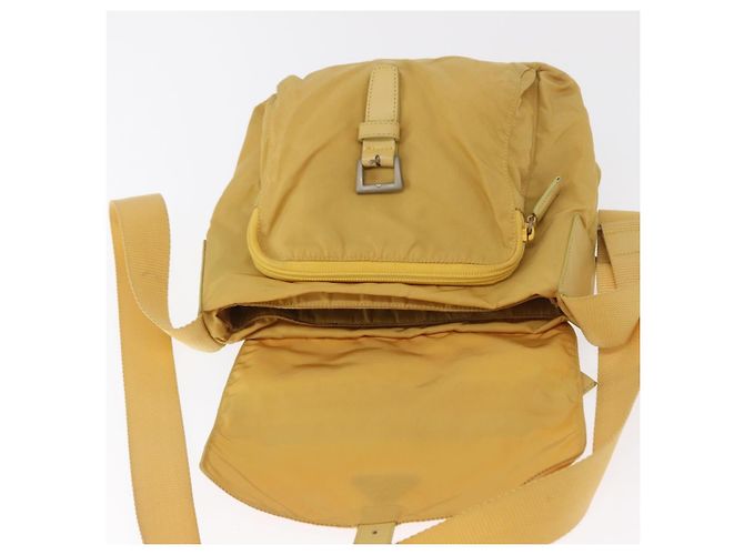 Borsa a Spalla PRADA in Nylon Gialla Argento Autentica 166691 Giallo - vista 10