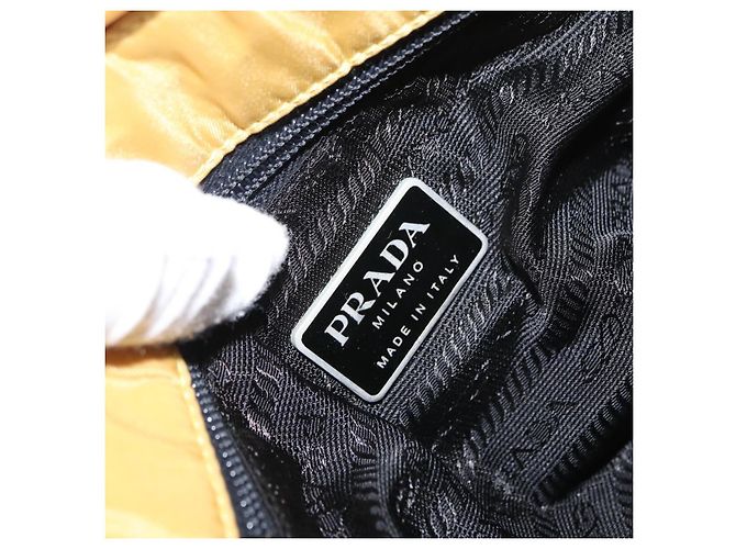 Borsa a Spalla PRADA in Nylon Gialla Argento Autentica 166691 Giallo - vista 19