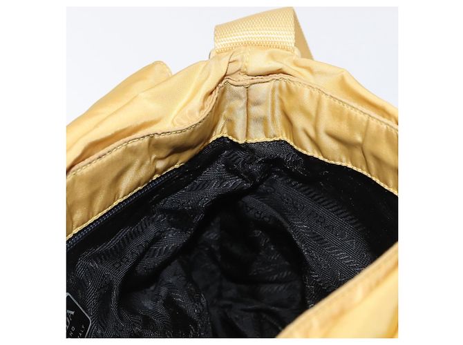 Borsa a Spalla PRADA in Nylon Gialla Argento Autentica 166691 Giallo - vista 20