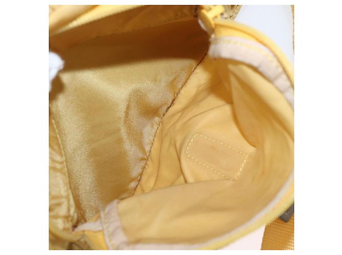 Borsa a Spalla PRADA in Nylon Gialla Argento Autentica 166691 Giallo - vista 24