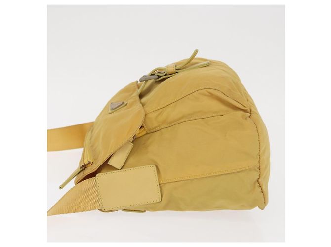 Borsa a Spalla PRADA in Nylon Gialla Argento Autentica 166691 Giallo - vista 4