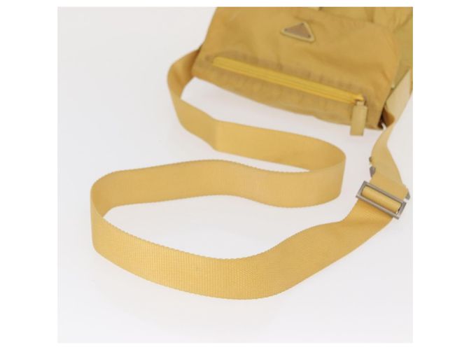 Borsa a Spalla PRADA in Nylon Gialla Argento Autentica 166691 Giallo - vista 6