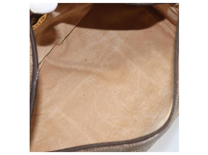 Gucci Borsa Boston GG Plus Supreme in PVC beige e oro Auth 166725 D'oro - vista 11