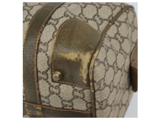 Gucci Borsa Boston GG Plus Supreme in PVC beige e oro Auth 166725 D'oro - vista 15