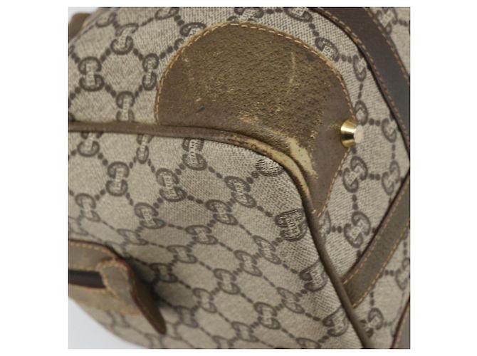 Gucci Borsa Boston GG Plus Supreme in PVC beige e oro Auth 166725 D'oro - vista 16