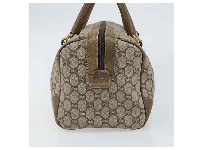 Gucci Borsa Boston GG Plus Supreme in PVC beige e oro Auth 166725 D'oro - vista 4