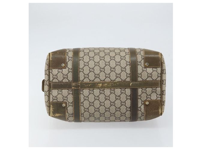 Gucci Borsa Boston GG Plus Supreme in PVC beige e oro Auth 166725 D'oro - vista 5