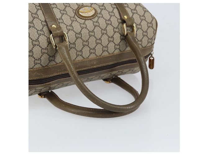Gucci Borsa Boston GG Plus Supreme in PVC beige e oro Auth 166725 D'oro - vista 7